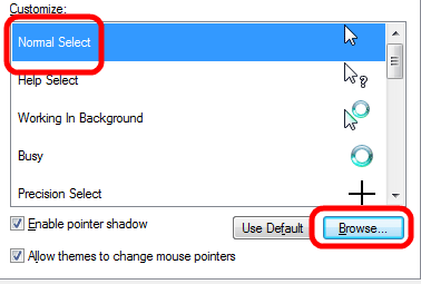Windows 7 Mouse Pointer Settings